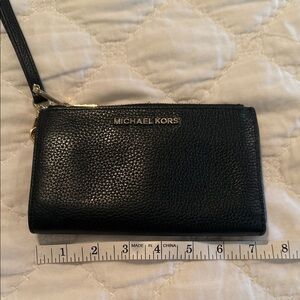 Michael Kors Black Leather Wristlet